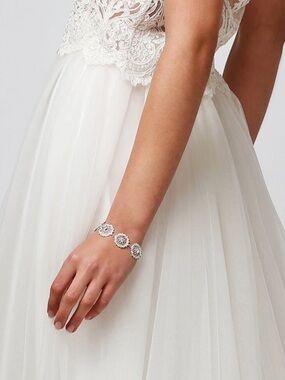 Silver Pearl Lace Band  Bracelet Elizabeth Bower